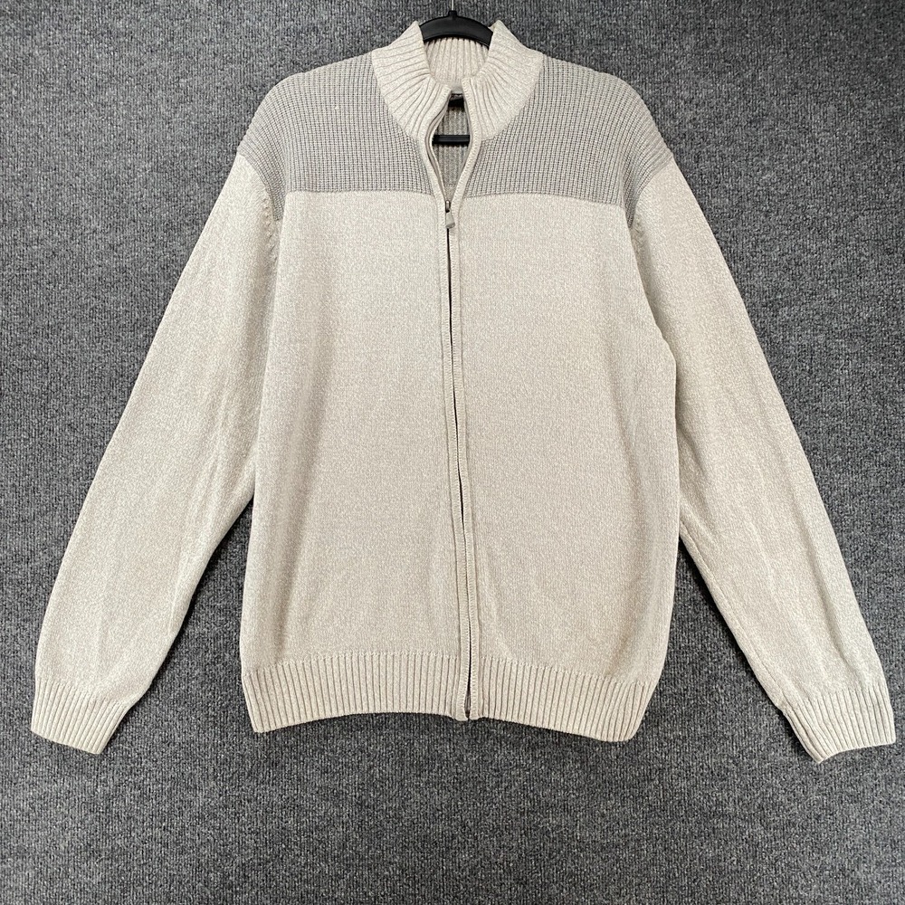 Method‎ Sweater Mens 2XL Gray Full Zip Knit Business Casual Office Preppy Career